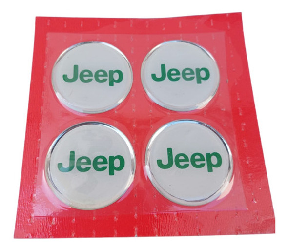 Jeep  - Juego Logos Llantas 49 Mm Diámetro X 4 0
