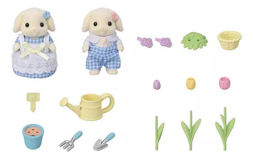 Conjunto Jardinagem Irmãos Coelho Floral Sylvanian Families 1