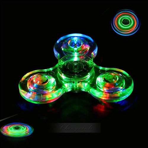 Crystal Led Tri Fidget Mano Spinner Edc Spin Estrés Enfoque 1