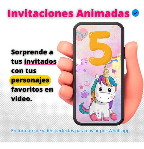 Invitación Unicornio. Invitaciones Digitales En Video 1