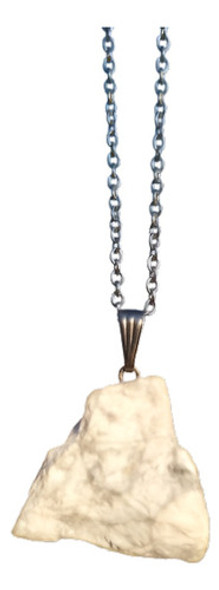 Howlita Piedra Natural +cadena De Acero Quirúrgico De Regalo 0