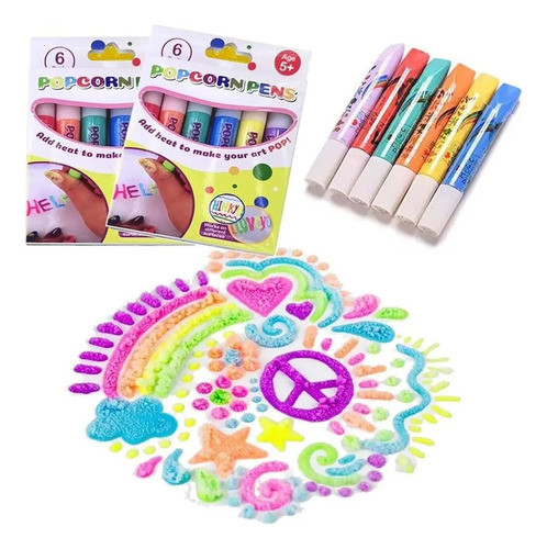 12 Peças De Canetas Popcorn Colors Magical Color Diy Para Cr 0