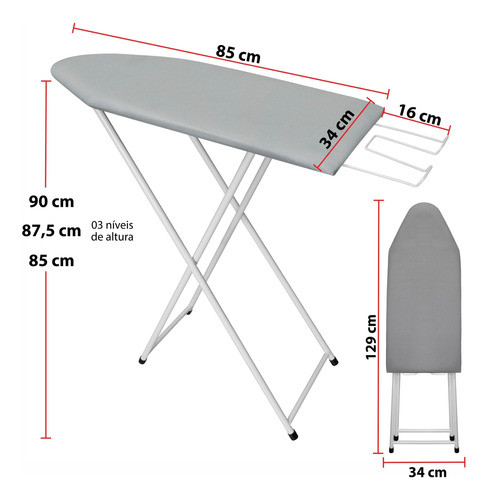 Tabua De Passar Roupa Portatil Dobrável Aço Resistente 1