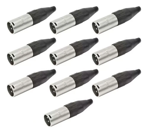Kit C/ 10 Plugs Conectores Xlr Macho Santo Angelo Sa2x 0