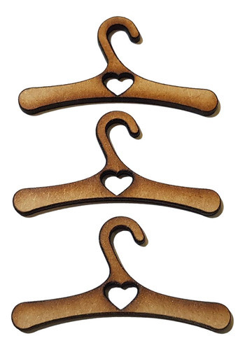 Kit 20 Mini Cabides Coração  10 E 15cm  Largura Mdf Cru 3mm 0