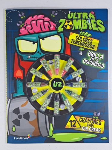 Zombies Tenebrosos Libro Infantil Para Pintar + 12 Crayones 1