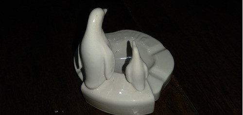 Cenicero Cerámica Pingüinos Recuerdo Patagonico Retro Vintag 1