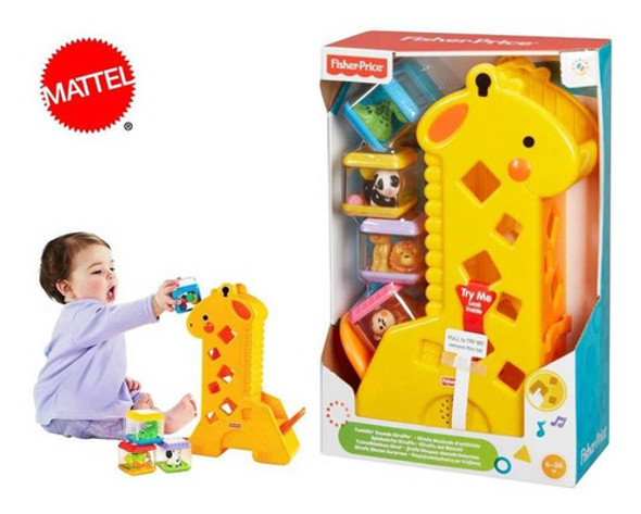 Fisher Price Peek A Blocks - Girafa C/ Blocos E Som - Mattel 0