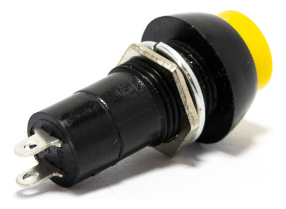 4 Pulsadore Retenido Diametro 12mm Redondo 1a 250v Amarillo 1