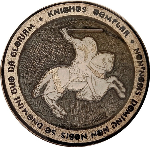 Onza Caballeros Templarios 45 Mm Diámetro Con Baño De Plata 1