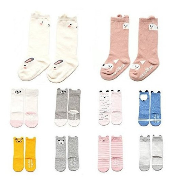 Calcetines De Rodilla Para Bebes Y Niñas Antideslizantes C 0