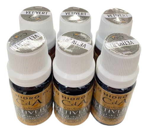 Kit 6 Óleo Hidrossolúvel Vetivert Puro Umidificadores 10ml 0