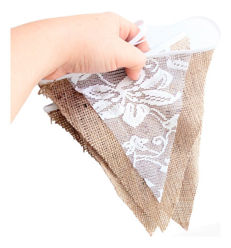 Banderines De Arpillera Y Encaje. Ideal Casamientos/15 Años 0