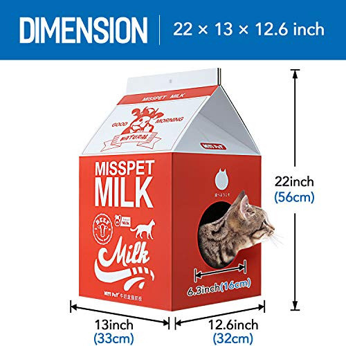 Scratchme Cat Condo Scratcher Post Cartón, Cama De Casa Con 1