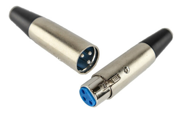 Kit Ficha Canon 3 Pin Hembra + Macho Metal Cable Xlr Of Htec 0