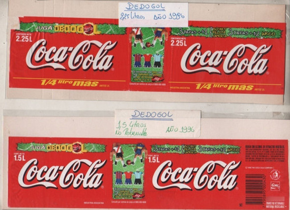 2 Etiquetas * Coca Cola * Promo Dedo Gol - Año 1996 0 2 Etiquetas * Coca Cola * Promo Dedo Gol - Año 1996 0