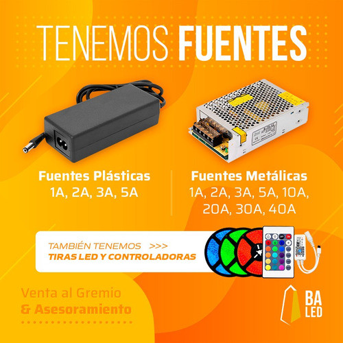 Fuente 12v 5a Transformador Plastico Switching Tira Led Cctv Pack 5 1