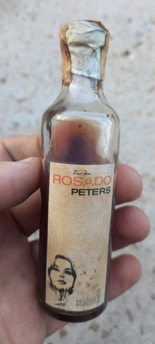 Botellita Miniatura Antigua Vino Rosado Peters 0