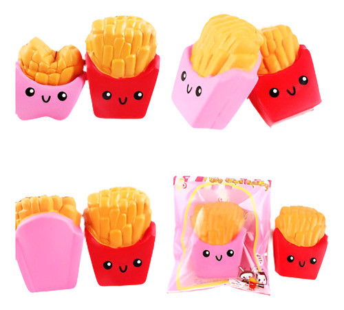 10.8 * 8 Cm Esquishy Francés Fritas Crema Perfumada Apriete 0