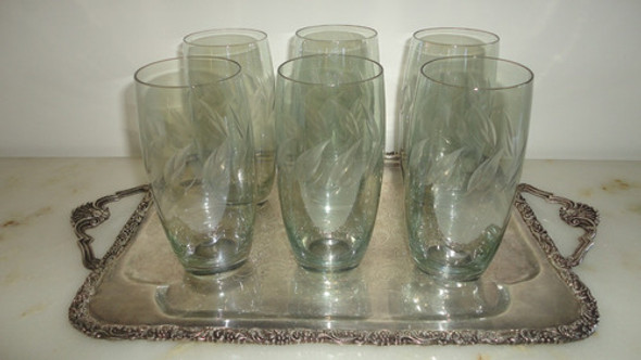 Lindos Vasos Altos Antiguos De Cristal Tallados Vealos 0