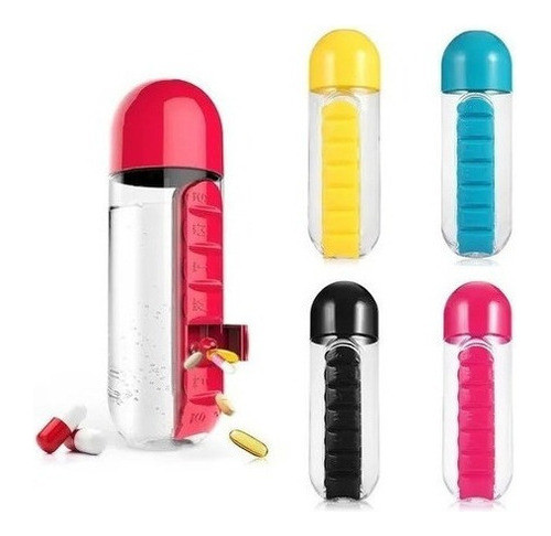 Pastillero Adosado A Botella 1 L Tapa Con Función De Taza 1