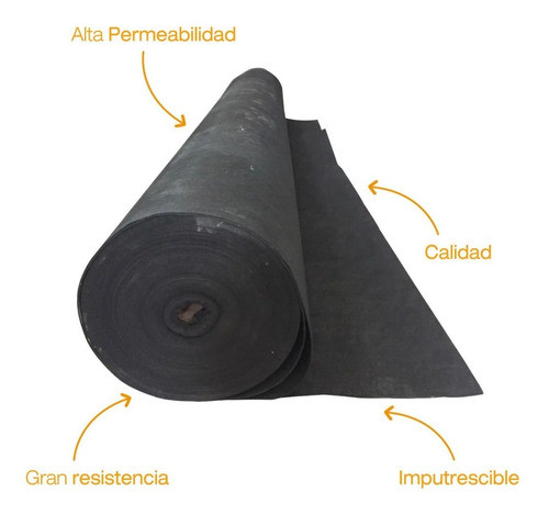 Manto Geotextil 150gr Drenante Polipropileno X4 Mts Lineales 1