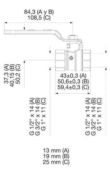 Válvula Llave Esférica 1'' Para Agua Fv 1