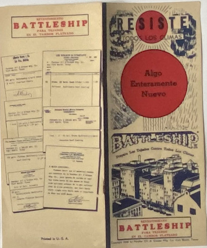 Vintage Folleto, Battleship Amianto Liquido, 1948, Cfz2 0