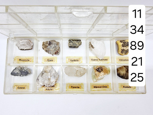 Antigua Colección Piedras Caja Acrilico / Paler 1