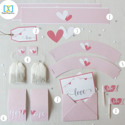 Kit Imprimible San Valentín Desayuno Merienda - Para Imprimi 0