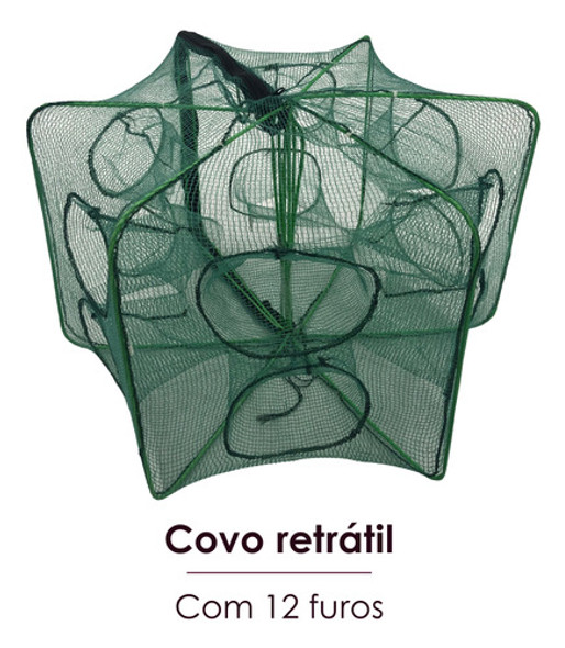 Covo Armadilha De Pesca C/ 12 Buracos Articulada Isca Viva 1 Covo Armadilha De Pesca C/ 12 Buracos Articulada Isca Viva 1