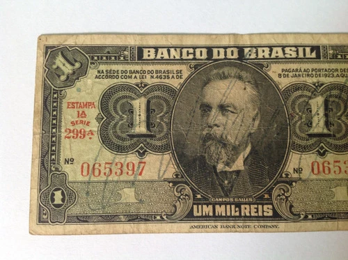 Cédula 1 Mil Reis/ 1 Cruzeiro 1ª Estampa - C001 Original! 1