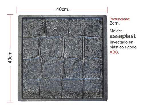 Molde Para Baldosa Mosaicos Adoquín Recto Grande 1