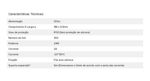 Kit C/ 4 Fita De Led 5050 6500k 12vcc - 5 Metros 1