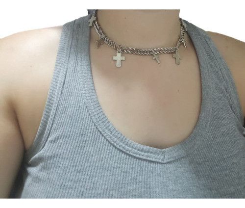 Collar De Cadena Y Cruces, Chocker De Cruces 0