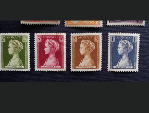 12 Estampillas Monaco Principes Rainiero Y Grace 1956 1