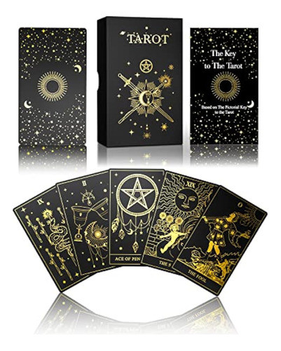 Wjpc Tarjetas De Tarot De Lámina Dorada Con Juego 0