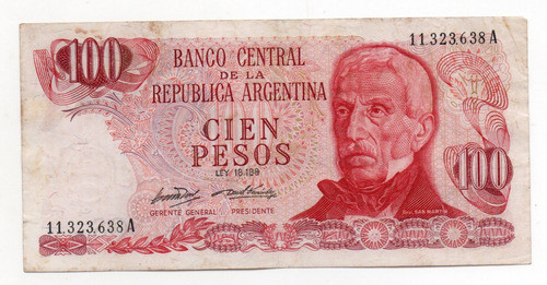 Argentina Billete 100 Pesos Ley Bottero 2383 Serie A Mb 0