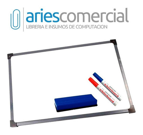 Pizarra Blanca 75x100 Borde Negro + 2marcadores + Borrador 1