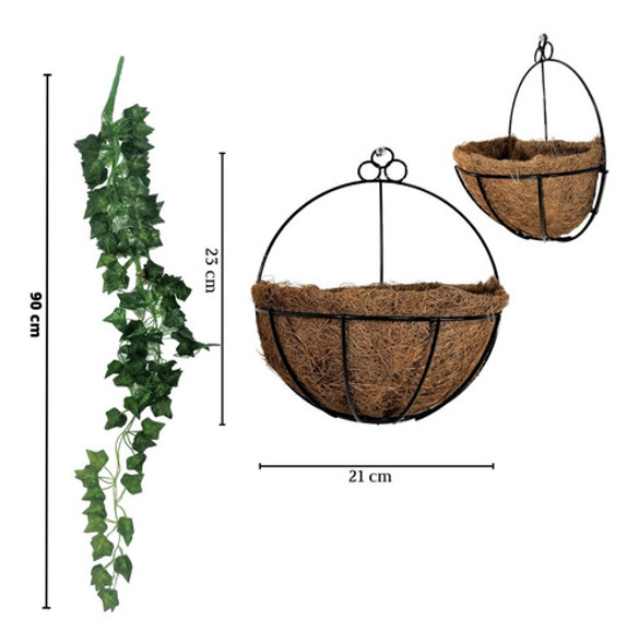 Vaso Folhagem Pendente Corrente De Heras Artificial Realista 1