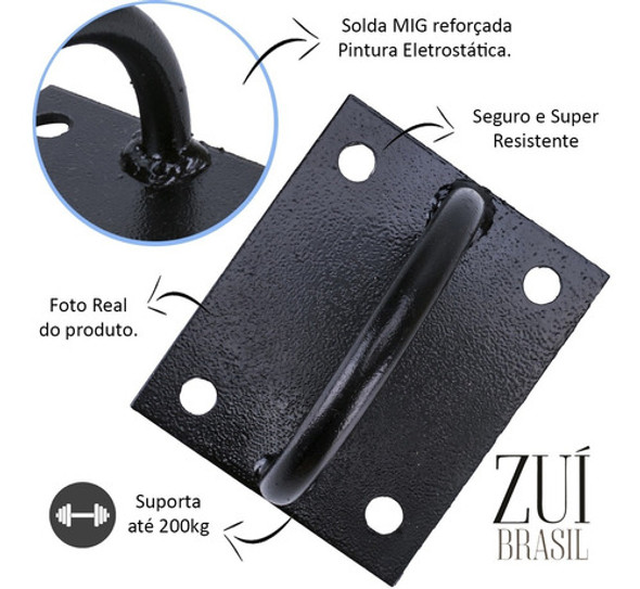 Suporte Teto Trx Saco Boxe Corda Naval Argola Top Suspensão 1 Suporte Teto Trx Saco Boxe Corda Naval Argola Top Suspensão 1