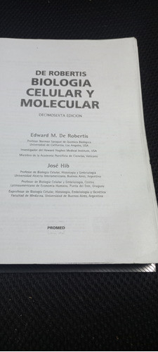 Biología Celular Y Molecular - De Robertis - Edición 16° 0