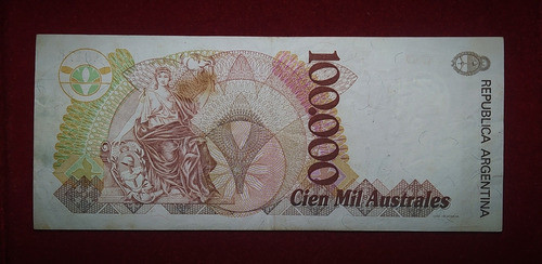 Billete 100000 Australes Serie B 1991 Bottero 2892 Oferta 1