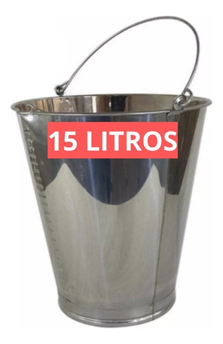 Balde De Ordenhar Inox Tirar Leite Graduado C/ Alça Metalosa 1