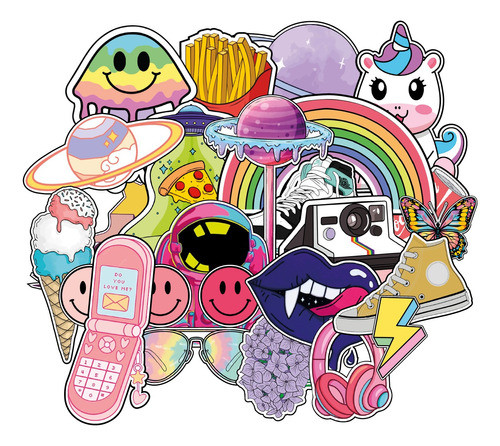 Stickers Aesthetic Pastel Varios X25 Imprimible Digital Pdf 0