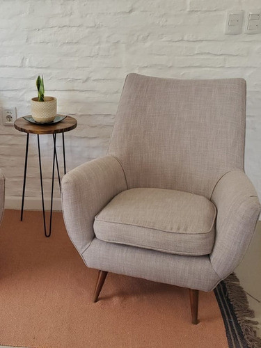 Mesa Auxiliar/lateral Redonda Mesa Nórdica Patas De Hierro 1