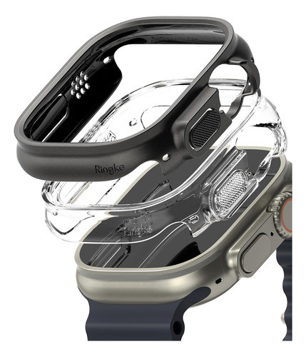 Funda Ringke Para Apple Watch Ultra 2 Transparente Y Titanio 0