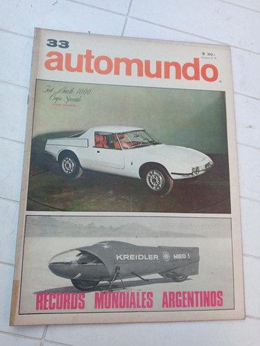 Automundo N.33 Fiat Abarth 1000 Coupe Speciale Records Mundi 0