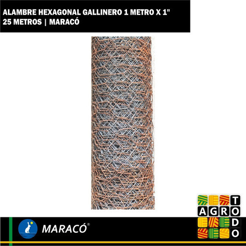 Alambre Hexagonal Galvanizado 1pul 1m X 25m 7,8kg Rollo 3178 1