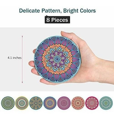 8 Posavasos De Ceramica Absorbentes, Resistentes Al Calor. 1
